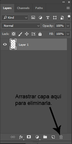 eliminar capa Photoshop