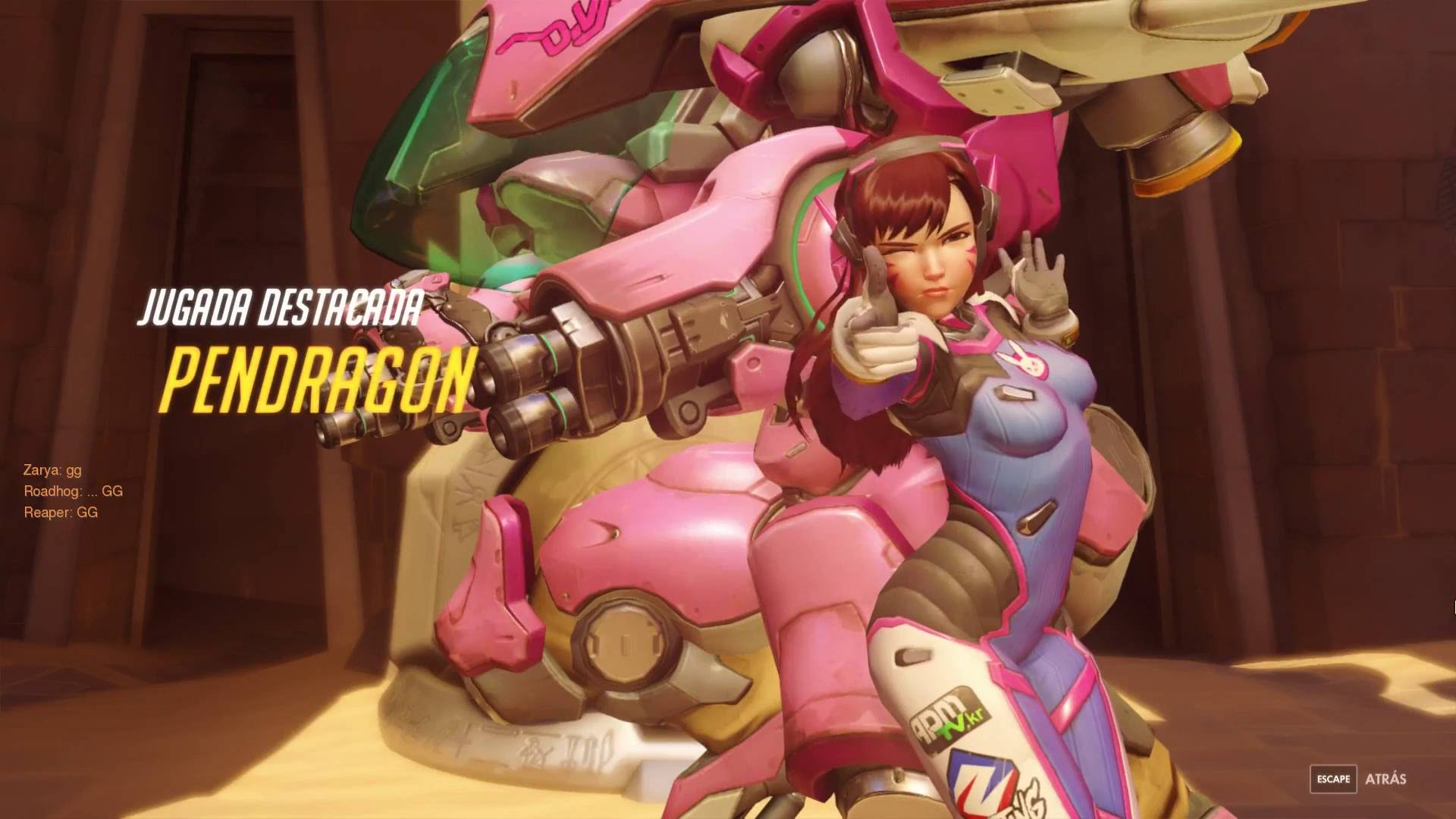 overwatch D.Va pose jugada