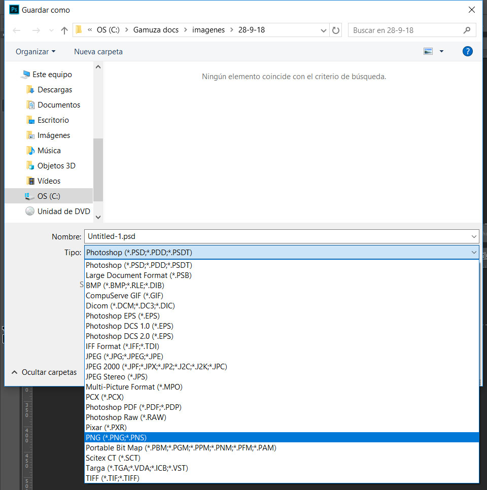 guardar png photoshop